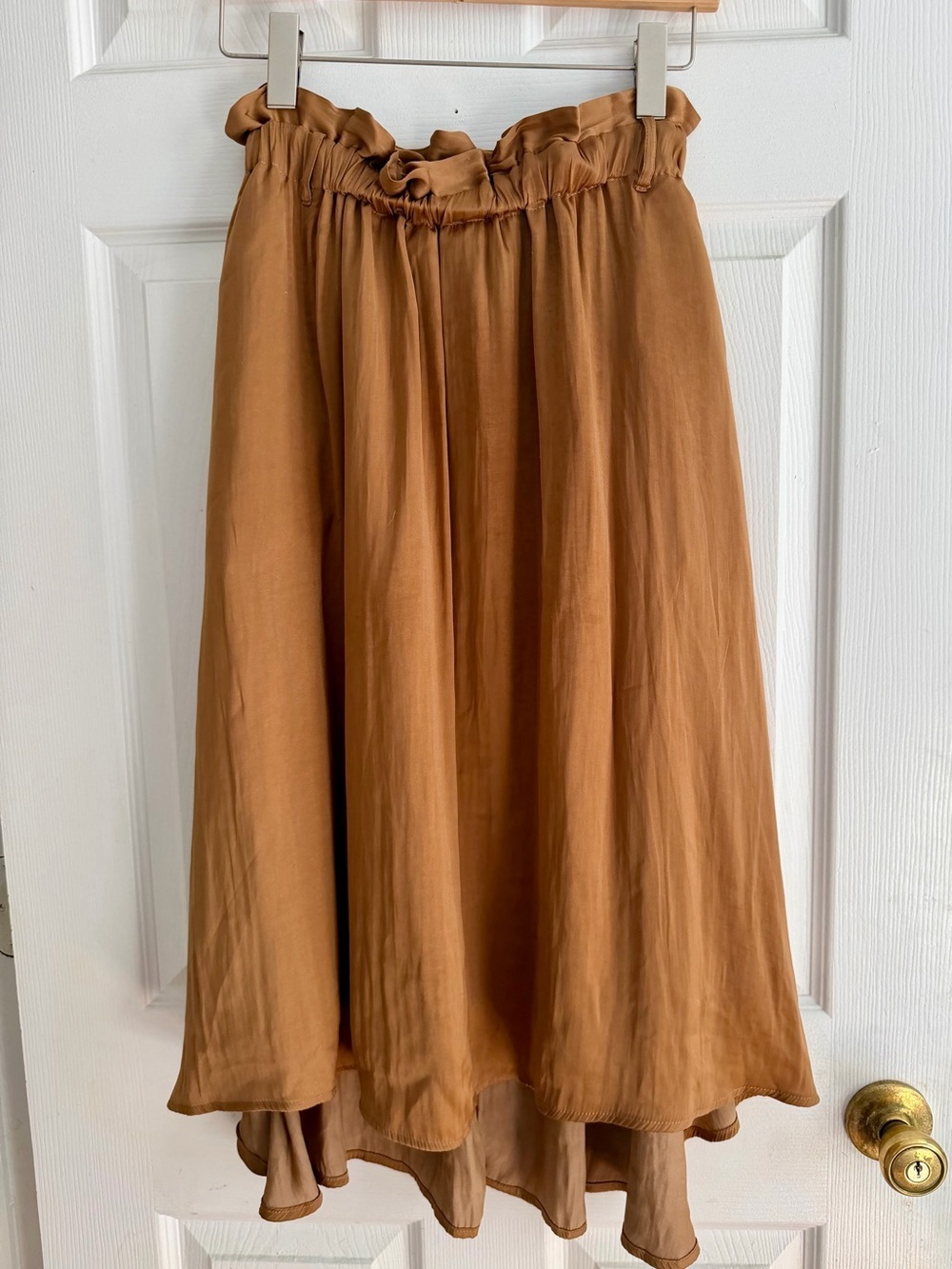 Chocol Raffine Japan High-Low Paperbag Waist Midi Skirt Brown Free Size F
